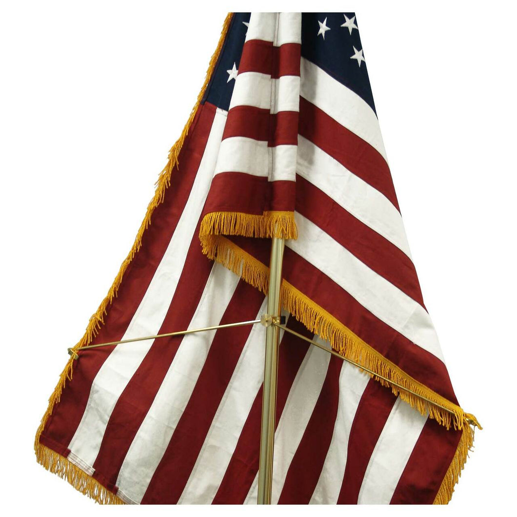 Colonial Fringed Indoor Nylon USA Flag (Includes Flag Spreader)